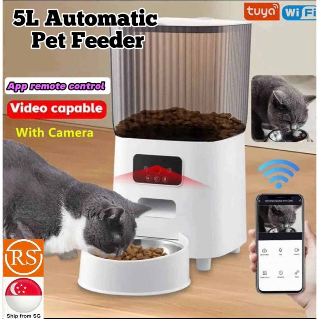 Automatic Pet Feeder with Camera & Wi-Fi - Portion Control & 2-Way Audio